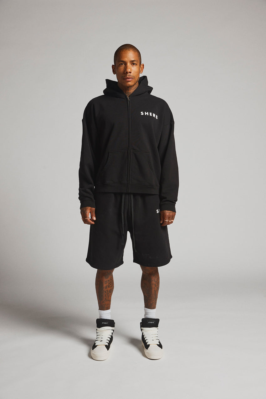 Black Zipper Hoodie